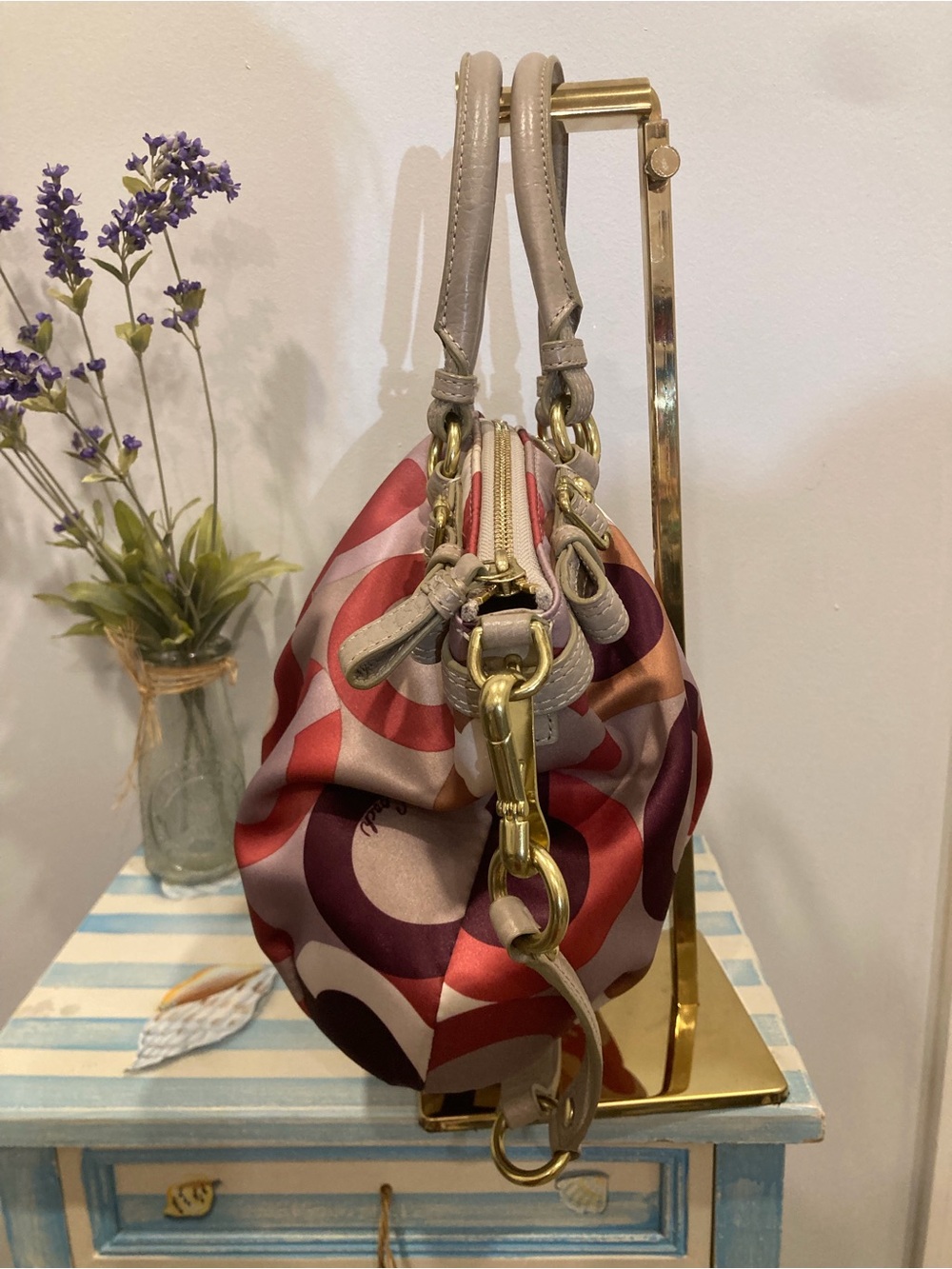 Coach Madison Op Art Sophia Satchel K1120-18636 Multicolor 2-Way Shoulder Bag - Picture 5 of 12